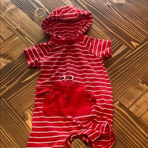 Lobster onesie with hood